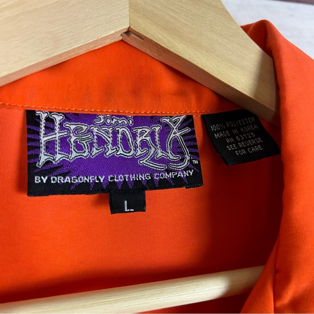 Vintage Y2K Jimi Hendrix Dragonfly Button Short Sleeve Shirt Large - Picture 3 of 3